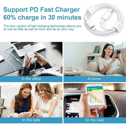 JUCDEKE 20W Fast Charger-Type C Power Wall Charger with 6FT Charging Cable Compatible with iPhone 14/13/13 Pro Max/12/12 Mini/12 Pro/12 Pro Max/11/11 Pro