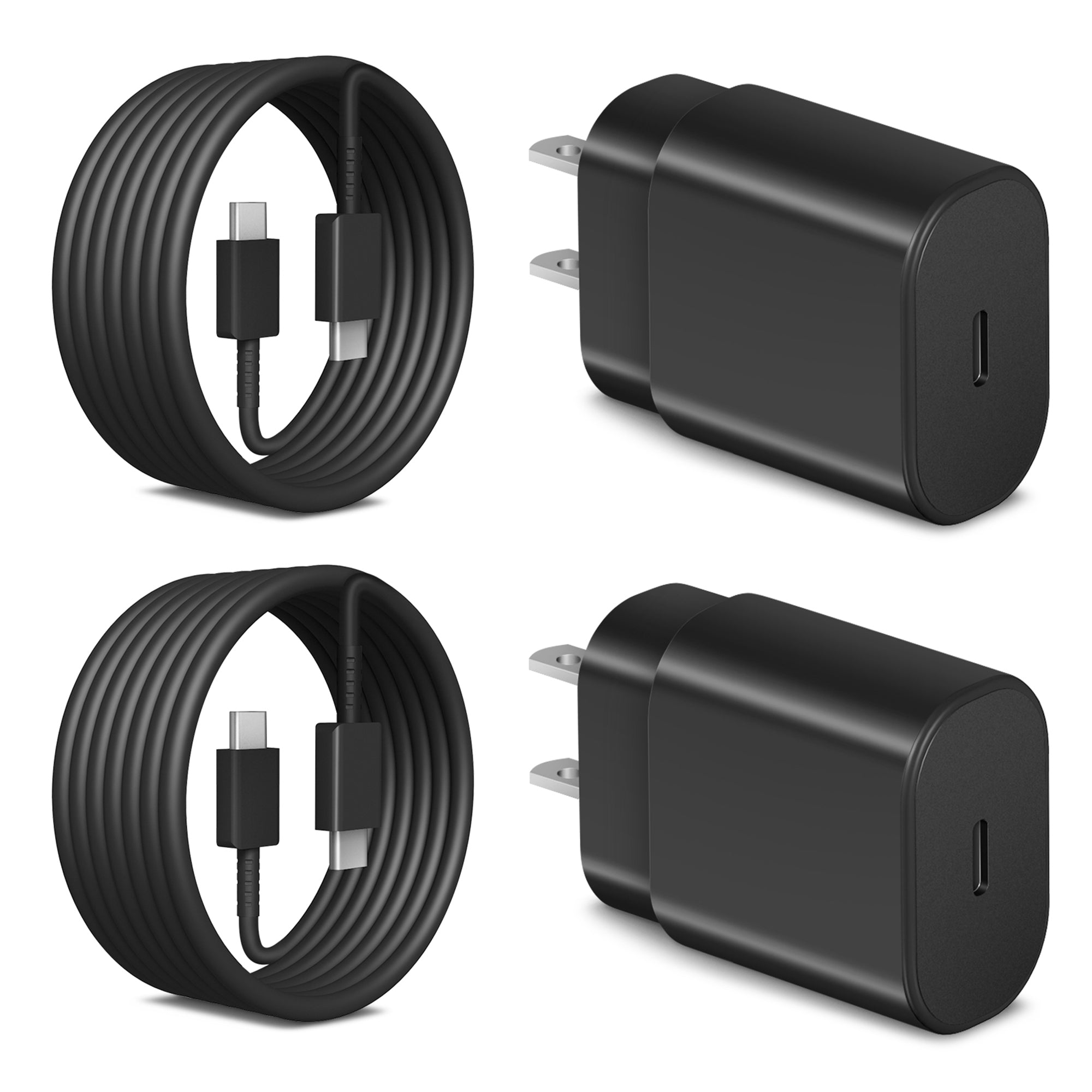 USB C Super Fast Wall Charger-2-Pack 25W USB-C Fast Charger-6Ft Type C to Type C Cable for Samsung Galaxy S22/S22 Ultra/S22+/S21 Ultra/S21+/S21/S20 Ultra/Note 20 Ultra/Note 10+/Not 10