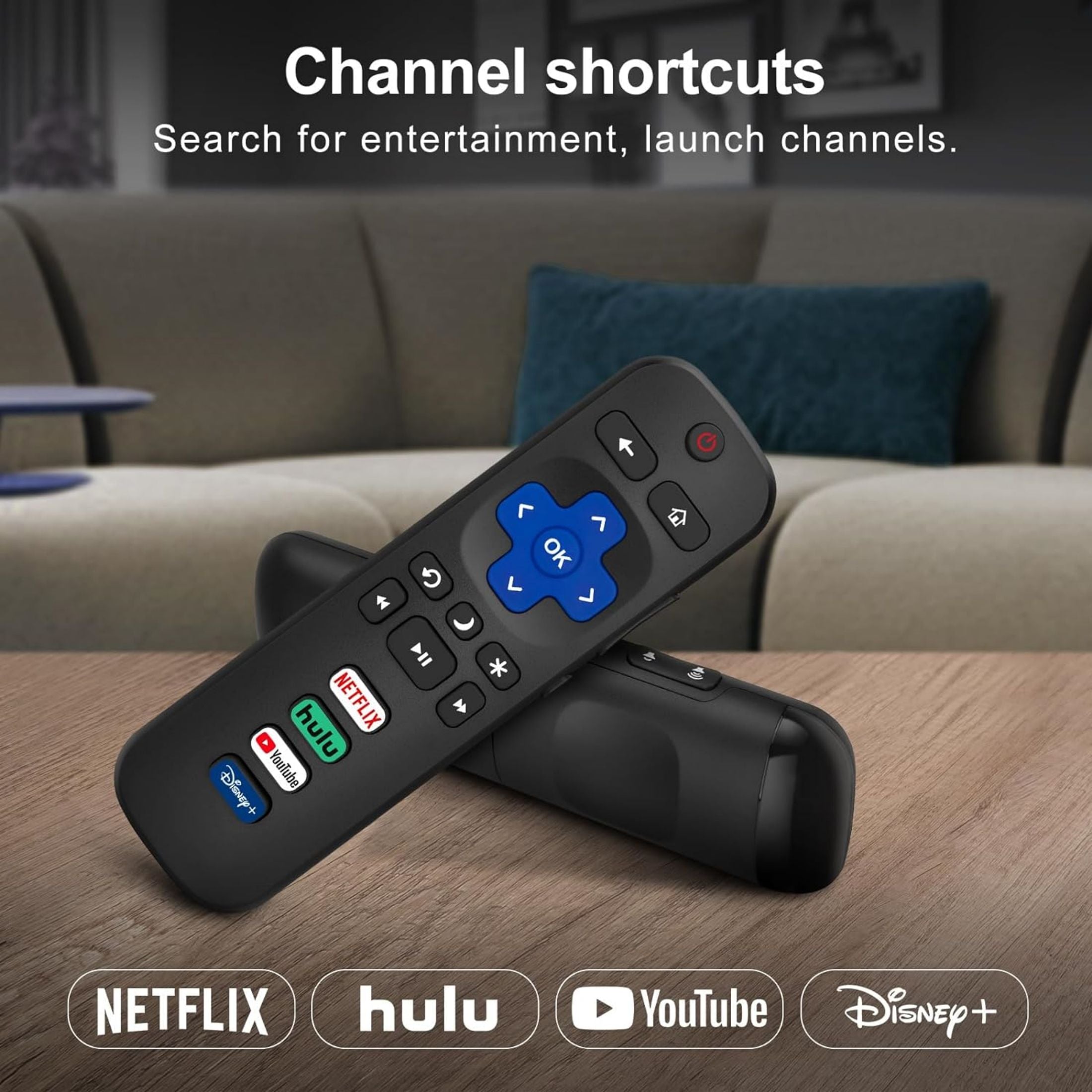 Pack of 2-Replacement Remote Control Only for Roku TV-Compatible for TCL Roku/Hisense Roku/Onn Roku/Sharp Roku/Element Roku/Westinghouse Roku/Philips Roku Smart TVs (Not for Roku Stick and Box)